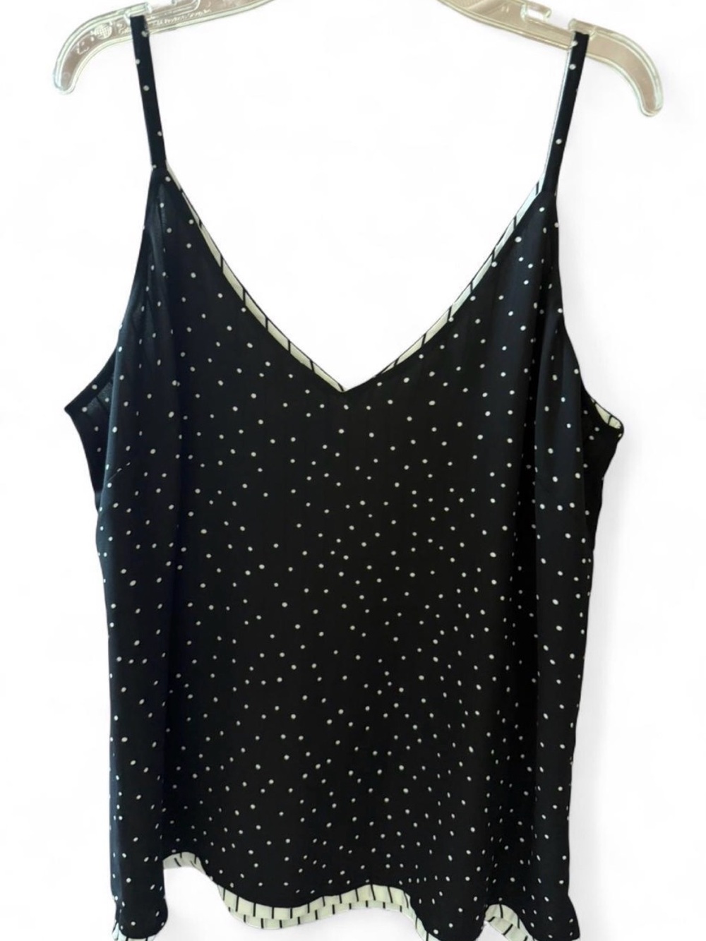 Reversible Black Polka Dot & Stripes Silk Cami